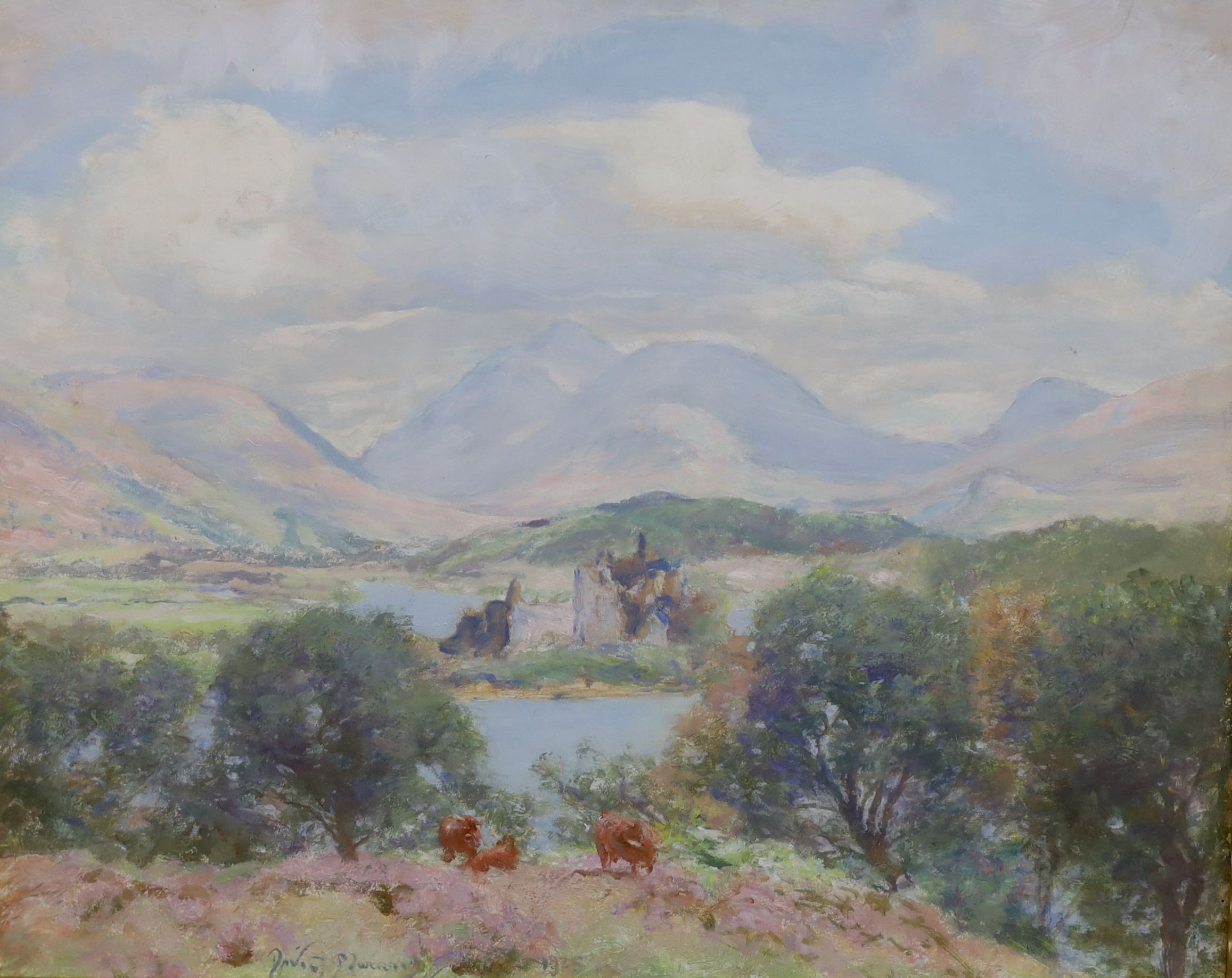 Sir David Murray (1849-1933), 'Ben Cruachan, Loch Awe', oil on wooden panel, 37 x 45cm